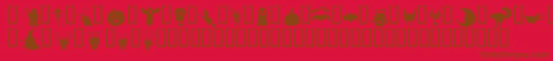 Saiba mais sobre a fonte HollowWeenie Bats Fonte HollowWeenie Bats – fontes marrons em um fundo vermelho