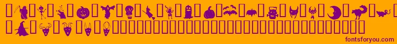 HollowWeenie Bats Font – Purple Fonts on Orange Background
