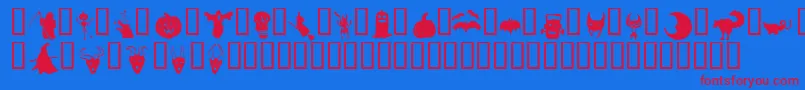 HollowWeenie Bats-Schriftart – Rote Schriften auf blauem Hintergrund