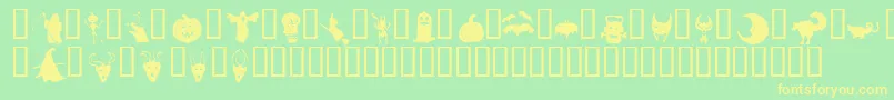 HollowWeenie Bats Font – Yellow Fonts on Green Background