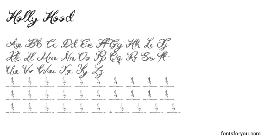 Schriftart Holly Hood – Alphabet, Zahlen, spezielle Symbole