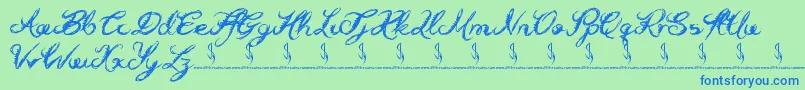 Holly Hood Font – Blue Fonts on Green Background