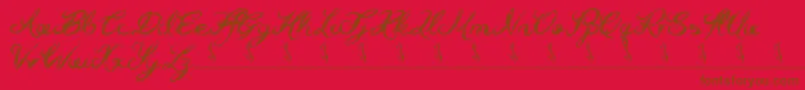 Police Holly Hood – polices brunes sur fond rouge