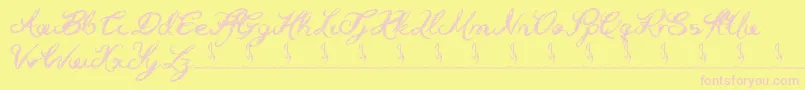 フォントHolly Hood – ピンクのフォント、黄色の背景