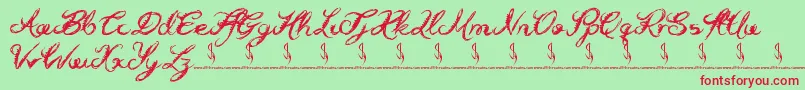 Holly Hood Font – Red Fonts on Green Background