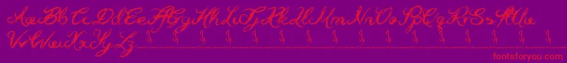 Holly Hood-Schriftart – Rote Schriften auf violettem Hintergrund