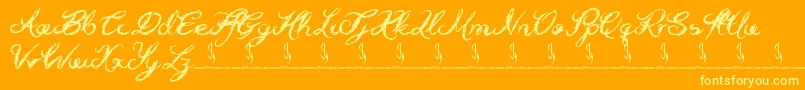 Holly Hood Font – Yellow Fonts on Orange Background