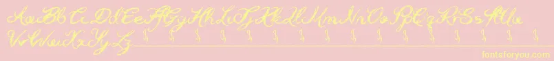 Holly Hood Font – Yellow Fonts on Pink Background