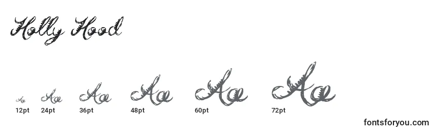 Holly Hood Font Sizes