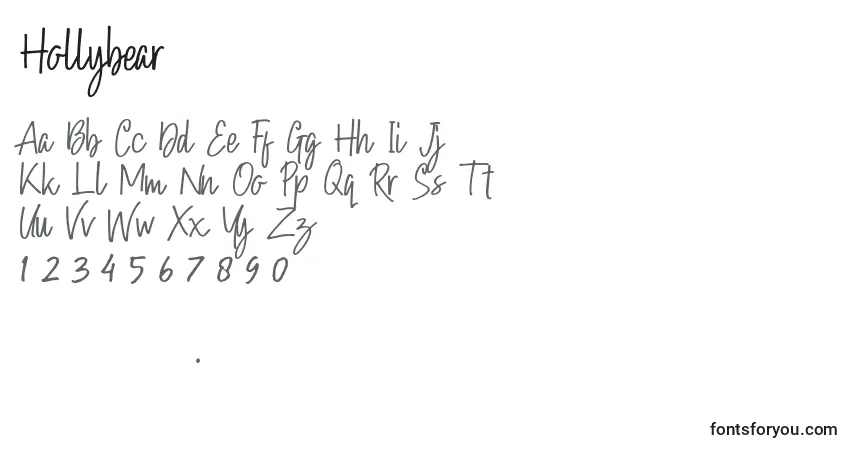 Schriftart Hollybear – Alphabet, Zahlen, spezielle Symbole