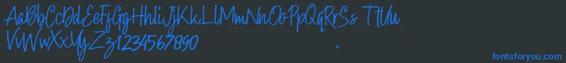 Hollybear Font – Blue Fonts on Black Background