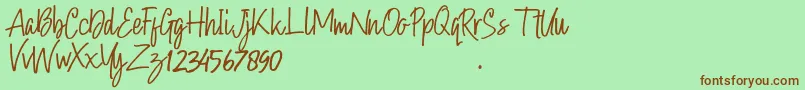 Hollybear Font – Brown Fonts on Green Background