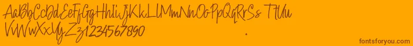 Hollybear Font – Brown Fonts on Orange Background