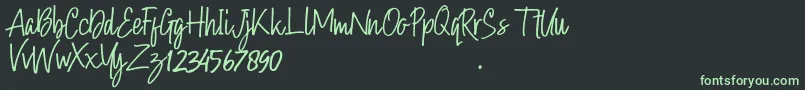 Hollybear Font – Green Fonts on Black Background