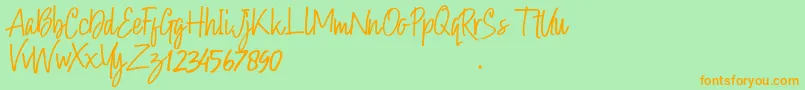 Hollybear Font – Orange Fonts on Green Background