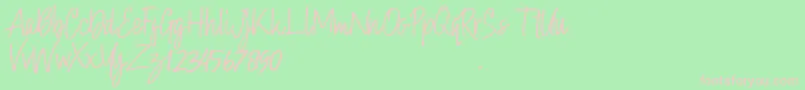 Hollybear Font – Pink Fonts on Green Background