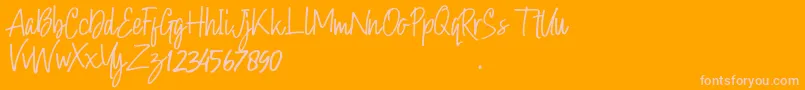 Hollybear Font – Pink Fonts on Orange Background