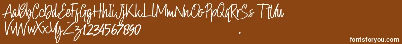Hollybear Font – White Fonts on Brown Background