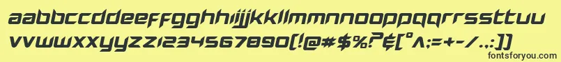 Hollowpointexpandital-Schriftart – Schwarze Schriften auf gelbem Hintergrund