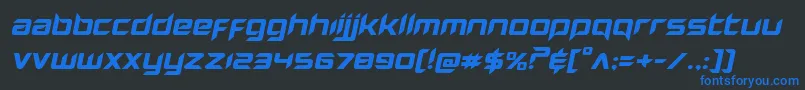 Hollowpointexpandital Font – Blue Fonts on Black Background