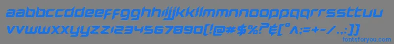 Шрифт Hollowpointexpandital – синие шрифты на сером фоне