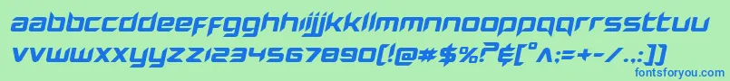 Hollowpointexpandital Font – Blue Fonts on Green Background