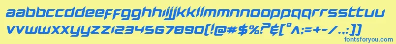 Hollowpointexpandital Font – Blue Fonts on Yellow Background
