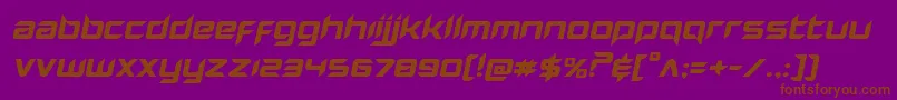Hollowpointexpandital-Schriftart – Braune Schriften auf violettem Hintergrund