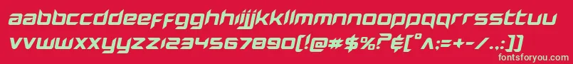 Hollowpointexpandital Font – Green Fonts on Red Background