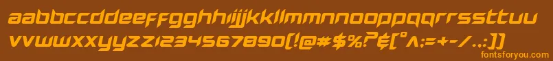 Hollowpointexpandital Font – Orange Fonts on Brown Background