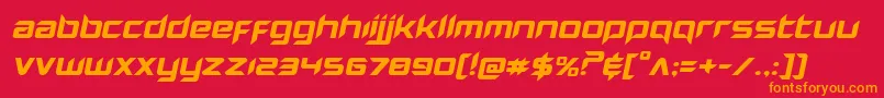 Hollowpointexpandital Font – Orange Fonts on Red Background