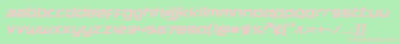 Czcionka Hollowpointexpandital – różowe czcionki na zielonym tle