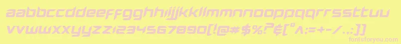 Hollowpointexpandital Font – Pink Fonts on Yellow Background