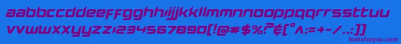 Hollowpointexpandital Font – Purple Fonts on Blue Background