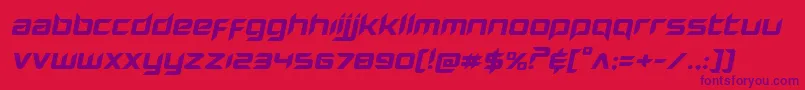 Hollowpointexpandital-Schriftart – Violette Schriften auf rotem Hintergrund