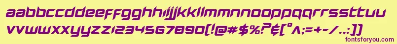 Hollowpointexpandital Font – Purple Fonts on Yellow Background