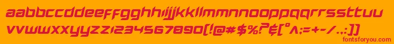 Hollowpointexpandital Font – Red Fonts on Orange Background
