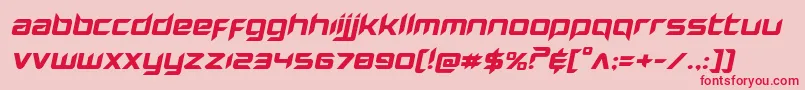 Hollowpointexpandital-fontti – punaiset fontit vaaleanpunaisella taustalla