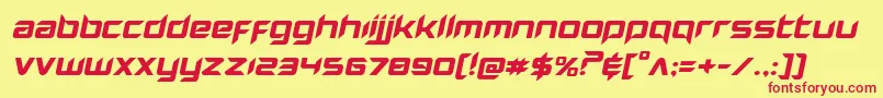 Hollowpointexpandital Font – Red Fonts on Yellow Background