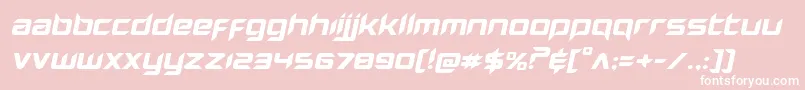 Hollowpointexpandital-fontti – valkoiset fontit vaaleanpunaisella taustalla