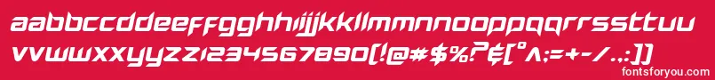 Hollowpointexpandital-fontti – valkoiset fontit punaisella taustalla