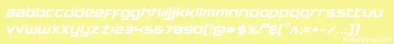 Шрифт Hollowpointexpandital – белые шрифты на жёлтом фоне