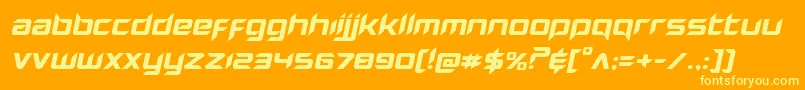 Hollowpointexpandital-fontti – keltaiset fontit oranssilla taustalla