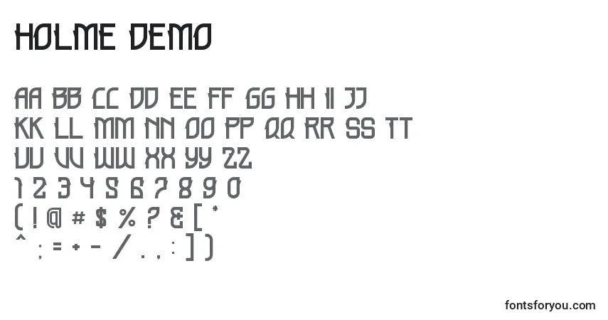 Fuente HOLME DEMO - alfabeto, números, caracteres especiales