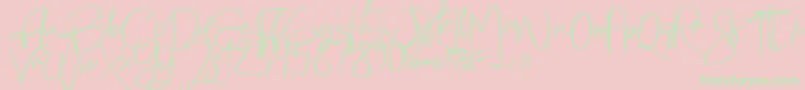 HOLMES SIGNATURE-Schriftart – Grüne Schriften auf rosa Hintergrund