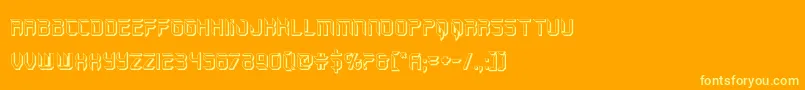 holojacket3d-Schriftart – Gelbe Schriften auf orangefarbenem Hintergrund