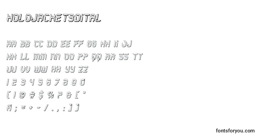 Holojacket3dital (129787)フォント–アルファベット、数字、特殊文字