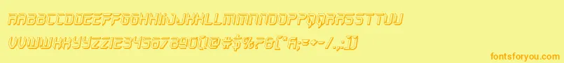 holojacket3dital-Schriftart – Orangefarbene Schriften auf gelbem Hintergrund