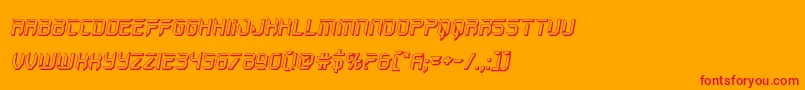 holojacket3dital-Schriftart – Rote Schriften auf orangefarbenem Hintergrund