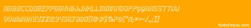 holojacket3dital-Schriftart – Weiße Schriften auf orangefarbenem Hintergrund